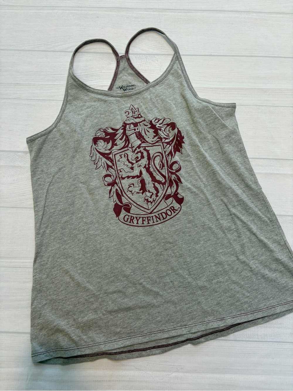 Harry Potter Gryffindor Crest Gray Racerback Tank Top